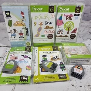 Cricut Cartridges Lot Of 7 Dogs Birds Holiday Summer Halloween Some Sealed